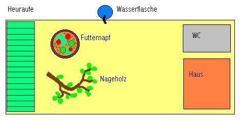 Artgerechter Kaninchenkäfig für Zimmerhaltung